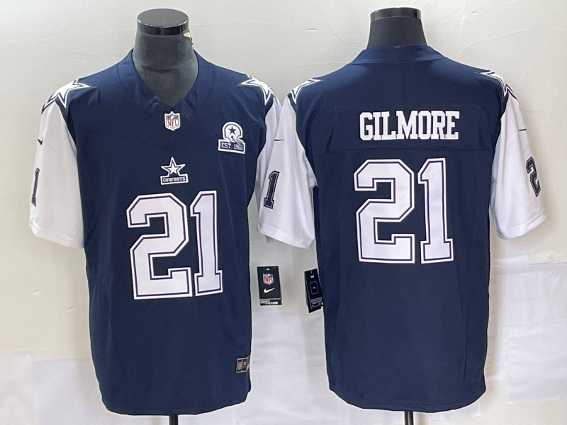 Men's Dallas Cowboys Stephon Gilmore #21 Navy Jersey